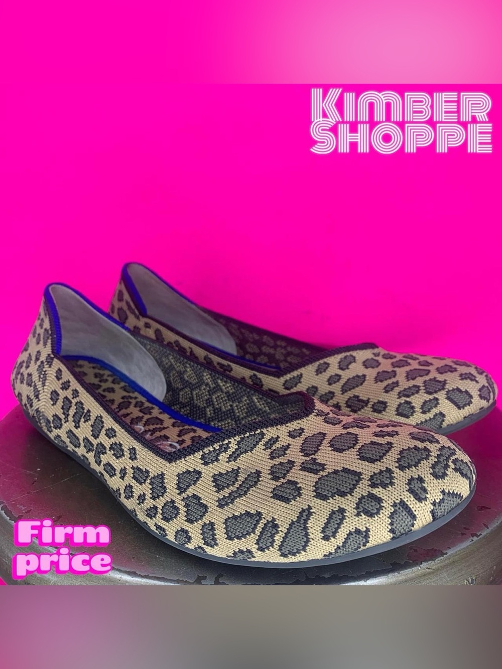 Rothy's The Flat Leopard Print Knit Ballet Flat US 9 UK 6.5 EU 39